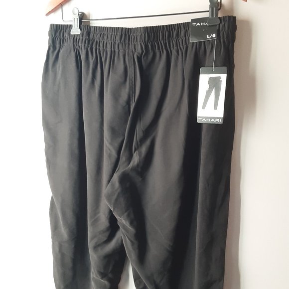 Tahari Women's Black Elastic Waist Joggers | New! Large - Picture 8 of 14